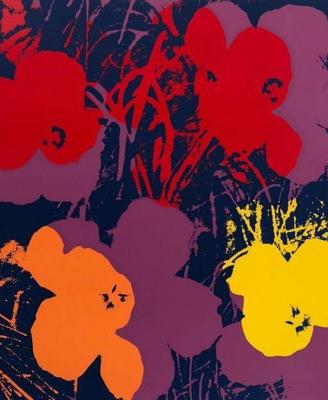 Litografia Silkscreen Andy Warhol Flowers 91x91cm