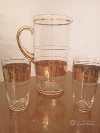 set limonata vintage 1 caraffa e 2 bicchieri  '70