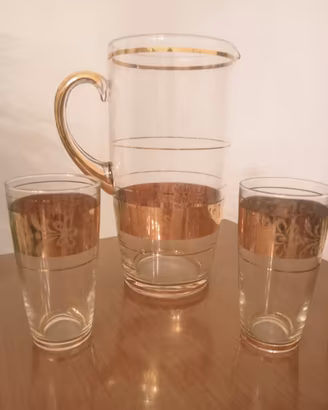 set limonata vintage 1 caraffa e 2 bicchieri  '70