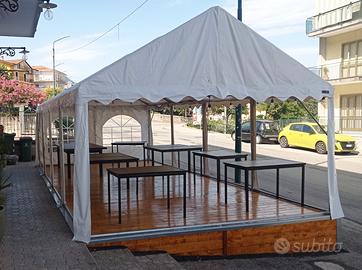 Gazebo Tendostruttura 4x8 PVC800 completo laterali
