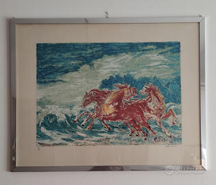 Litografia "Cavalli" di Aligi Sassu