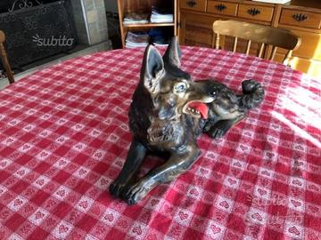 Cane in gesso soprammobile