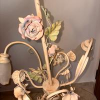 Lampadario in ferro battuto