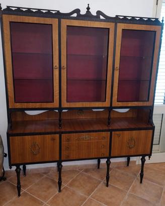 Elegante credenza e madia anni 60 con piano in ma
