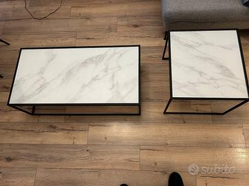 Set tavolini vetro effetto marmo Westwing