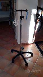 Asta telescopica porta flebo acciaio inox