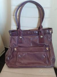 Borsa in pelle viola "Letizia