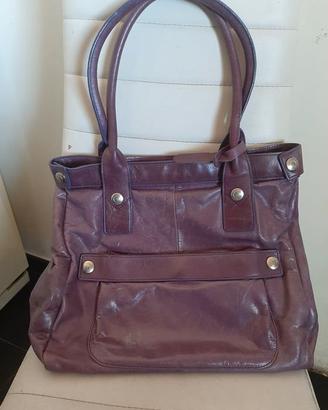 Borsa in pelle viola "Letizia
