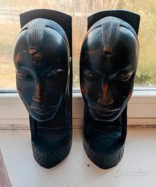 coppia di statue africane in legno 