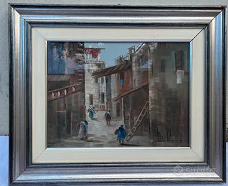 Quadro dipinto a mano con cornice Vintage elegante