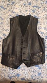 gilet pelle nero 
