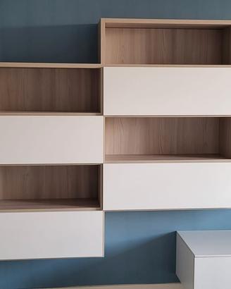 🪵 Libreria Zalf bicolore con ante push/pull