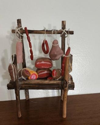 Bancarella salumiere per presepe