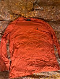T-Shirt Ralph Lauren rossa manica lunga taglia M