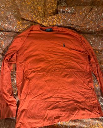 T-Shirt Ralph Lauren rossa manica lunga taglia M