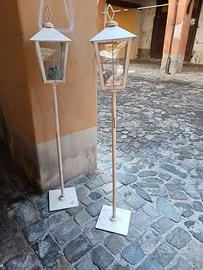 coppia di porta candele shabby chic 