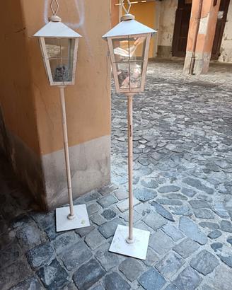 coppia di porta candele shabby chic 
