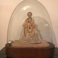 Madonna in cera con campana in vetro