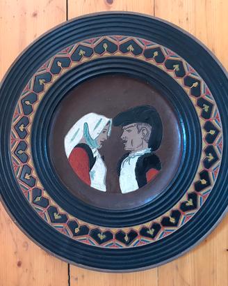 Arte sarda dorgali cucca fancello piatto ceramica