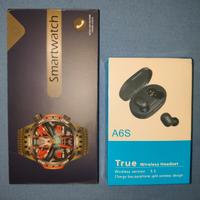 smartwatch android 2025 + auricolari wireless 