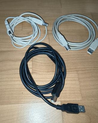 tre cavi USB A-B x stampanti o scanner 