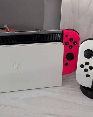 Nintendo Switch Oled bianca + 2 joycon fluo