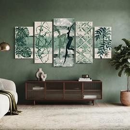 Quadro verde salvia dipinto a mano 120x60cm