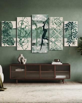 Quadro verde salvia dipinto a mano 120x60cm