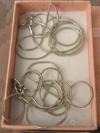 Coppia catenine Snake cm60 ARGENTO925 