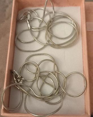 Coppia catenine Snake cm60 ARGENTO925 