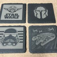 Sotto bicchieri ardesia tema Star Wars