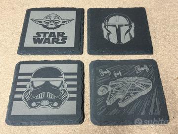 Sotto bicchieri ardesia tema Star Wars