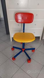 sedia da scrivania con rotelle per bambino/a