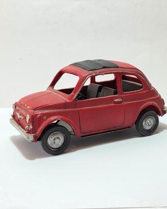 Modellino auto Fiat 500 metallo verniciato rosso