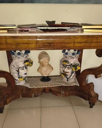 Consolle con piano in marmo