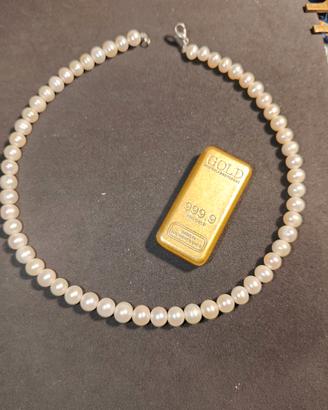 ELEGANTE COLLANA DEGRADEE DI PERLE ACQUA DOLCE