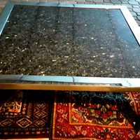 Tavolino da salotto anni 70 in granito nero