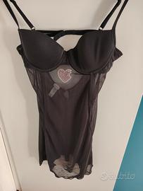 Babydoll donna colore nero con brillantini 