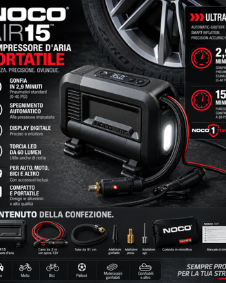 NOCO AIR15 Compressore Portatile 12V 80 PSI