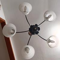 lampadario ferro battuto e cristalli