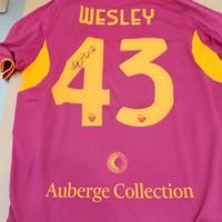 Maglia calcio as Roma Wesley originale autografata