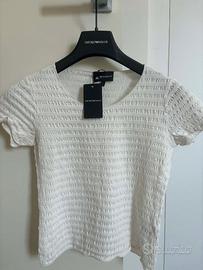 T SHIRT TOP MANICA CORTA EMPORIO ARMANI S COTONE
