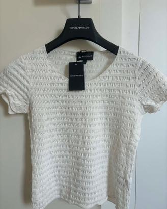 T SHIRT TOP MANICA CORTA EMPORIO ARMANI S COTONE