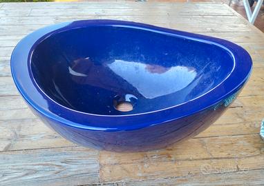 lavabo bagno da appoggio blu