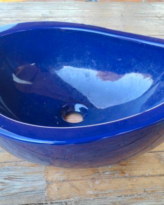 lavabo bagno da appoggio blu