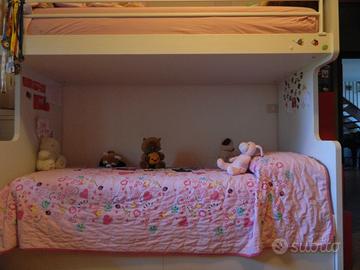 Letto a castello in legno (colore bianco)