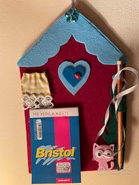 Decorazione casa in feltro  con taccuino home made