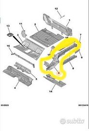 Longarone pianale posteriore sinistro peugeot 508