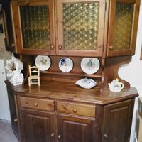 Credenza porta piatti da cucina in legno di pino