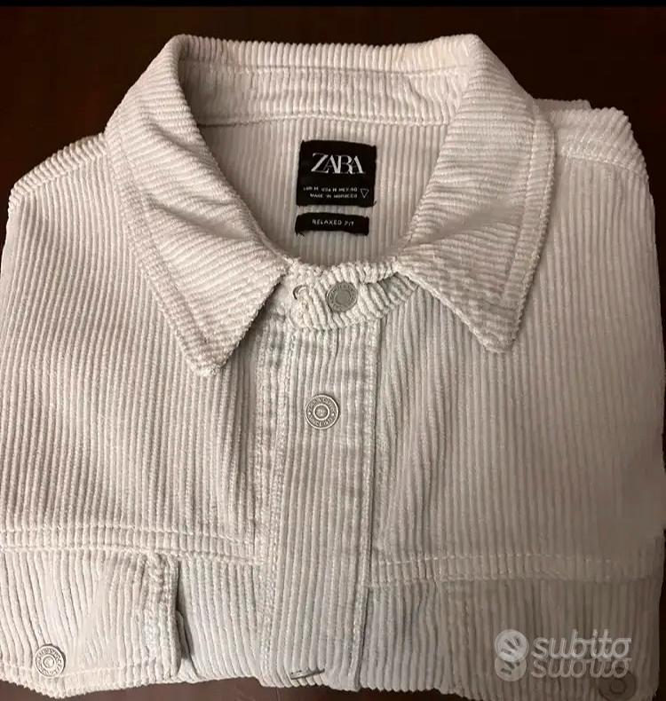 Giacca camicia uomo Zara velluto color bianco Abbigliamento e